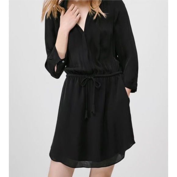 Aritzia Babaton black Bennett silk shirt dress - XS - Picture 4 of 5